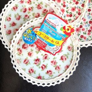 Daiso Japanese floral lace coasters